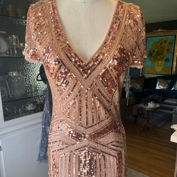 New with tags. Pink Gold sequin dress. - Picture 6 of 11